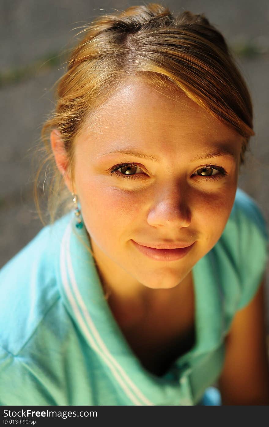 Beautiful girl in a public park