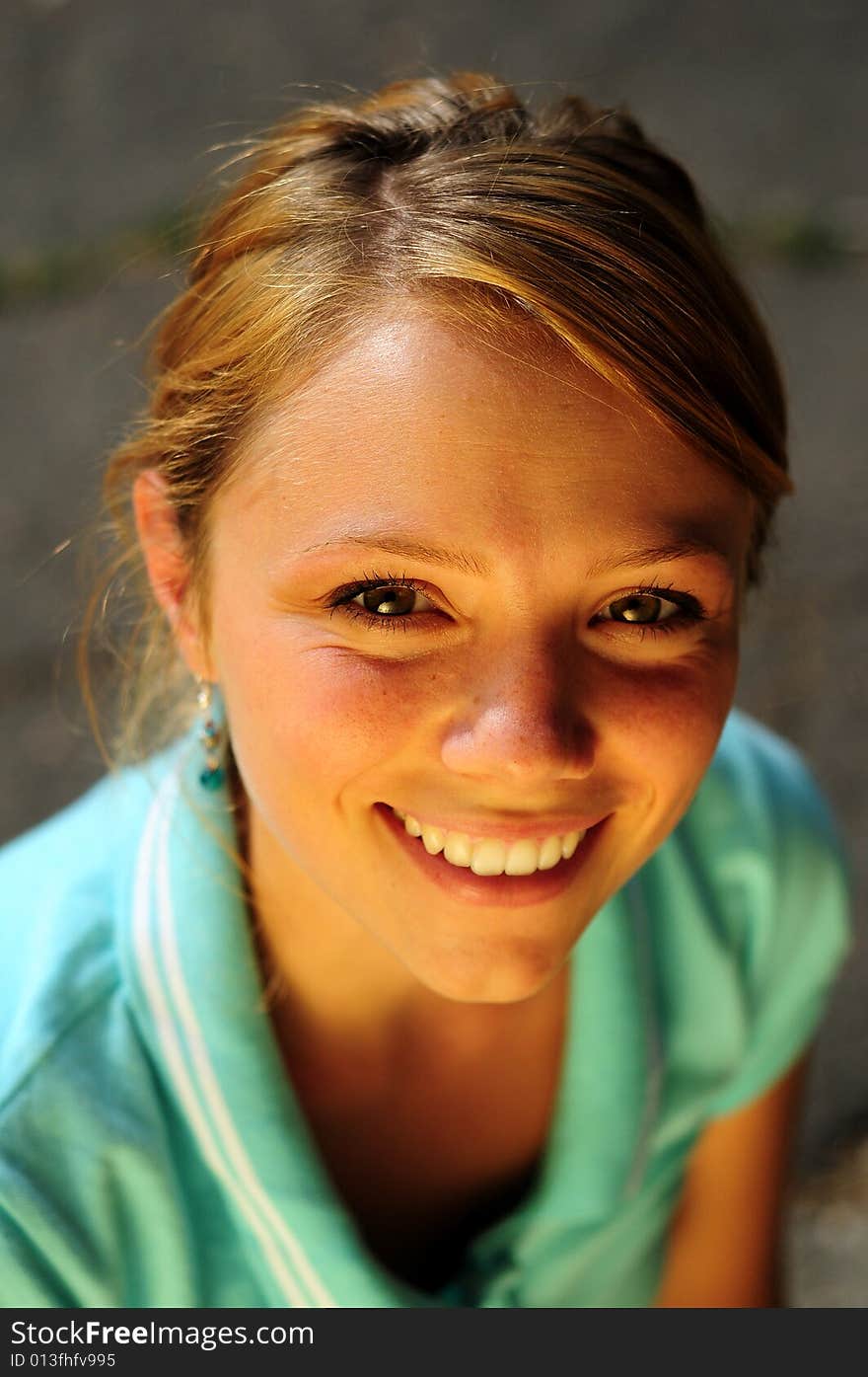 Beautiful girl in a public park