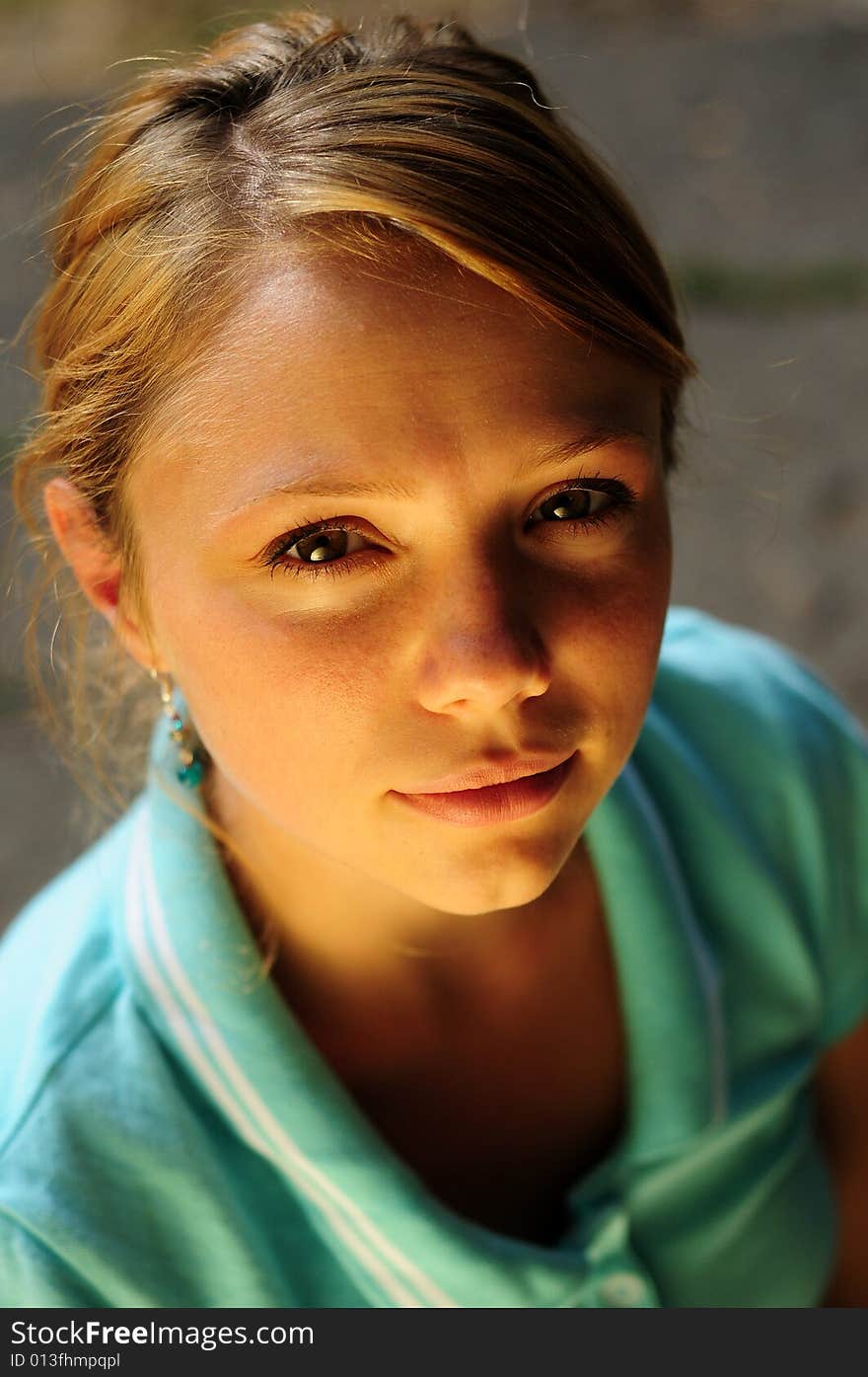 Beautiful girl in a public park