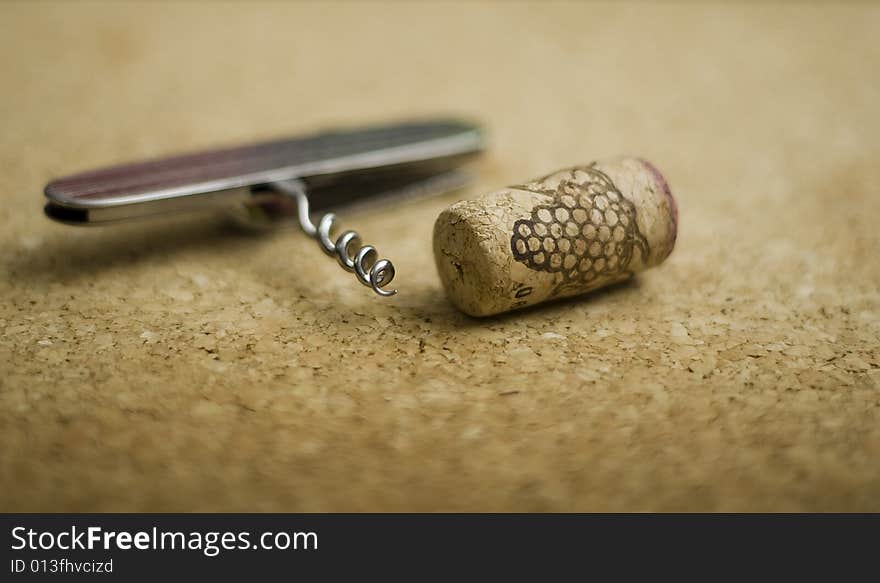 Cork and corkscrew