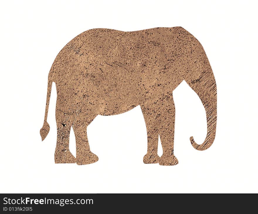 Isolated african terra stone elephant shape. Isolated african terra stone elephant shape