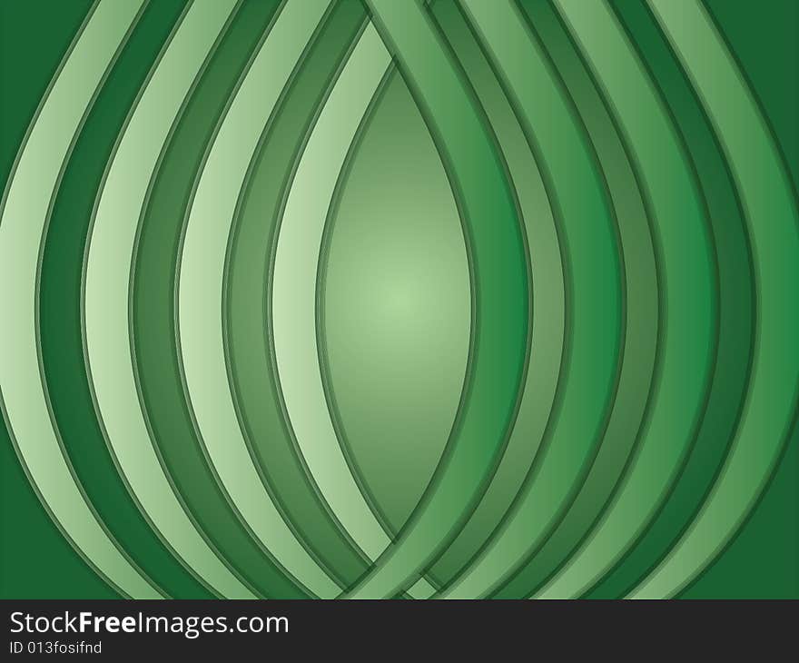 A vector illustration of a pattern of green ribs