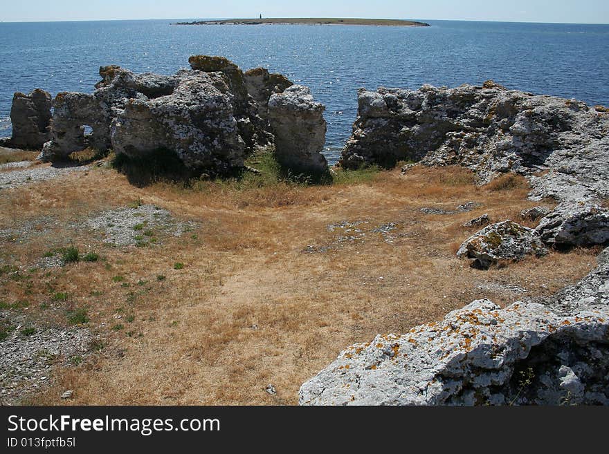 Shoreline and boulders, Gotland Sweden. Shoreline and boulders, Gotland Sweden