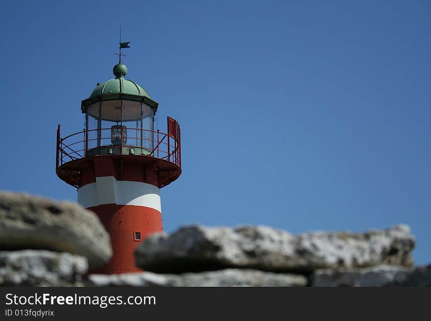 Red and white lighthouse from Gotland