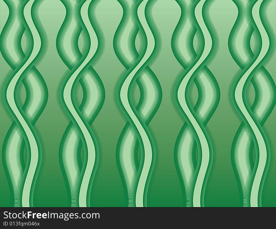 A vector illustration of a green streamer pattern. A vector illustration of a green streamer pattern