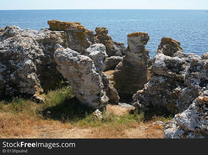 Shoreline and boulders from holmhallar, gotland. Shoreline and boulders from holmhallar, gotland