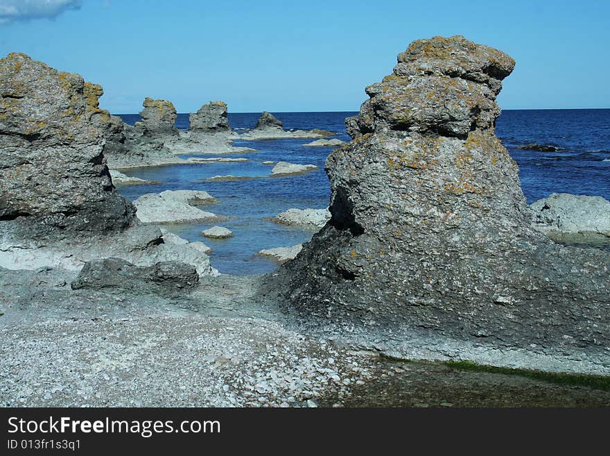 Geological forms from seaside, gotland