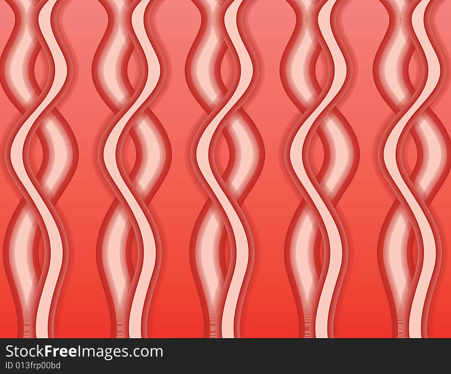 A vector illustration of a red streamer pattern. A vector illustration of a red streamer pattern