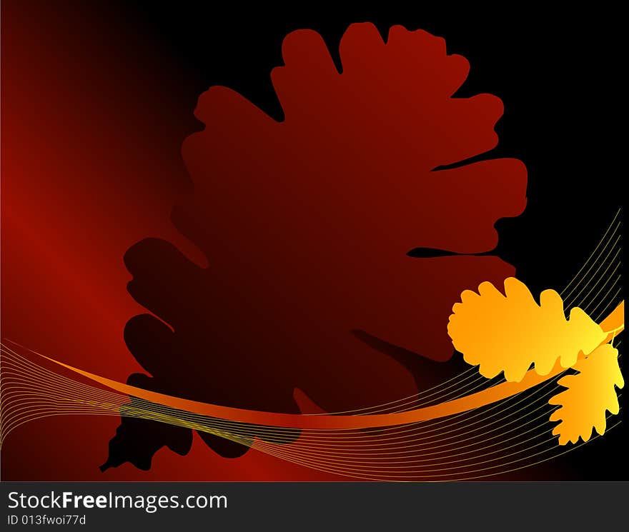 Silhouettes of leaves