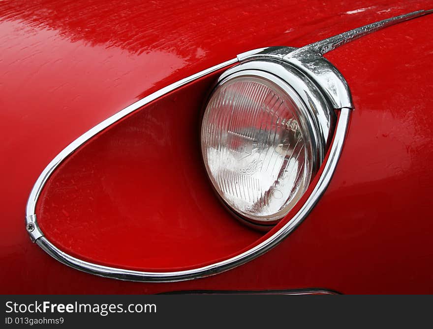 Headlight of retro luxury car