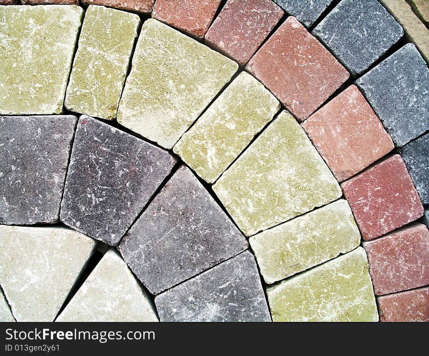 Tiled paving stones colorful pattern