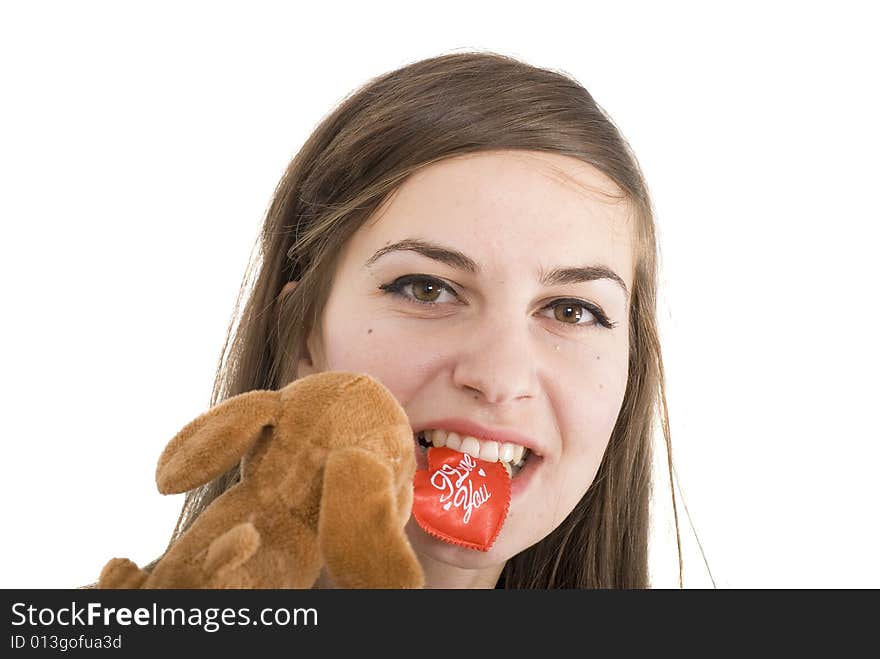 Pretty young woman with toy. Pretty young woman with toy