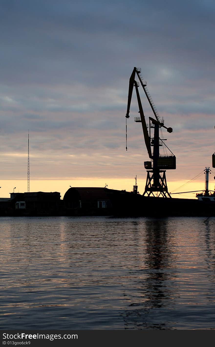 Loading taps in seaports at night. Loading taps in seaports at night