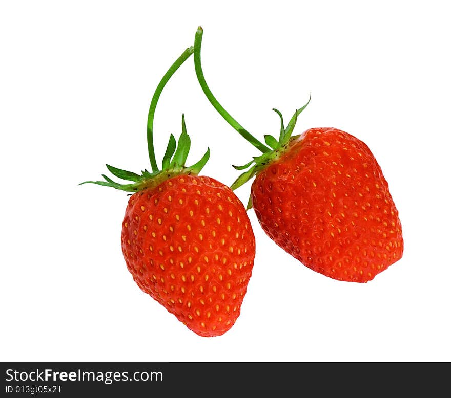 Two strawberries