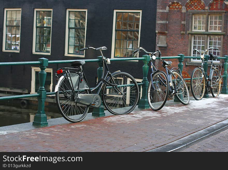 Three bikes in the Amsterdam