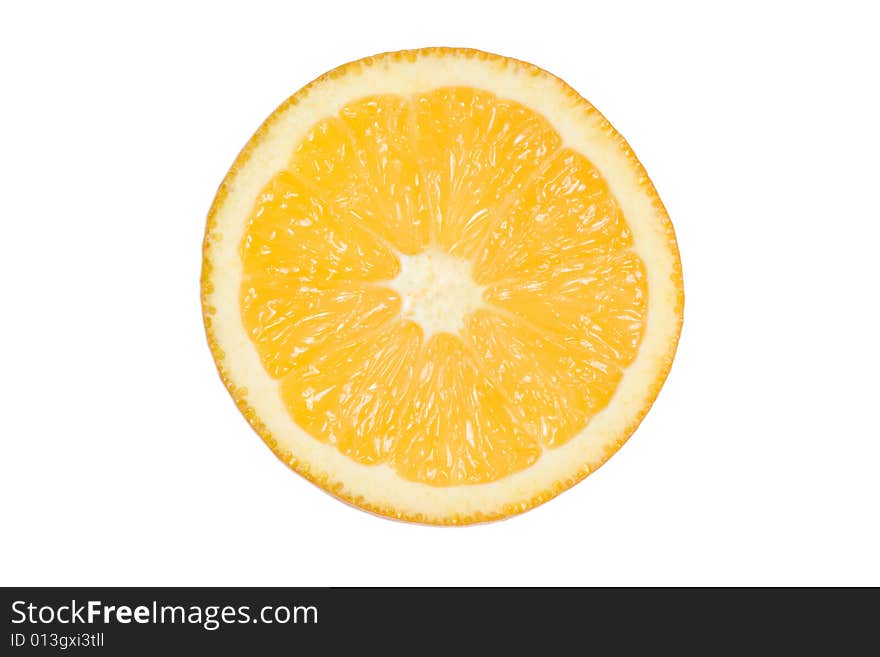 Orange Slice on White Background