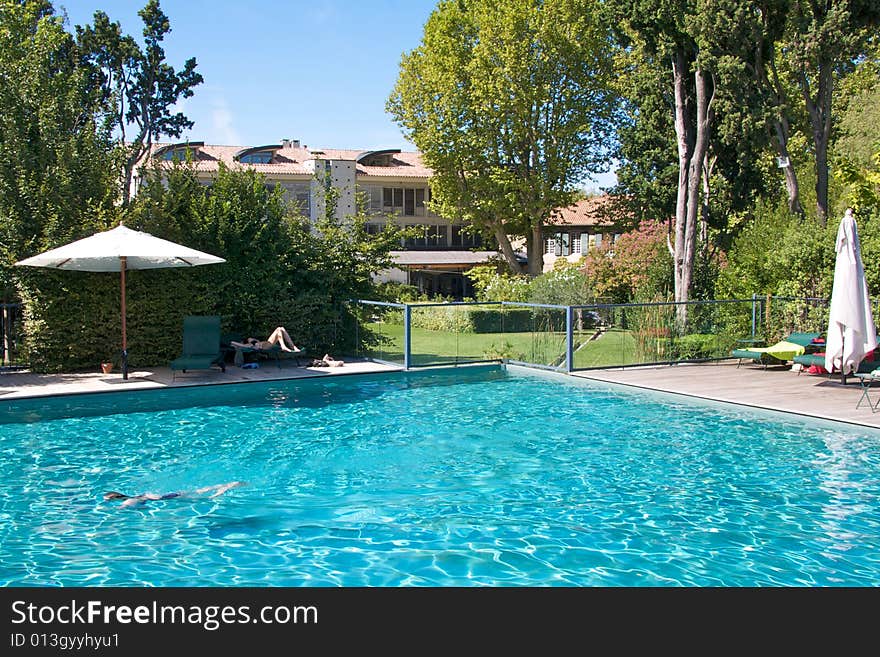 Swimming Pool complex in St Remy de Provence, France