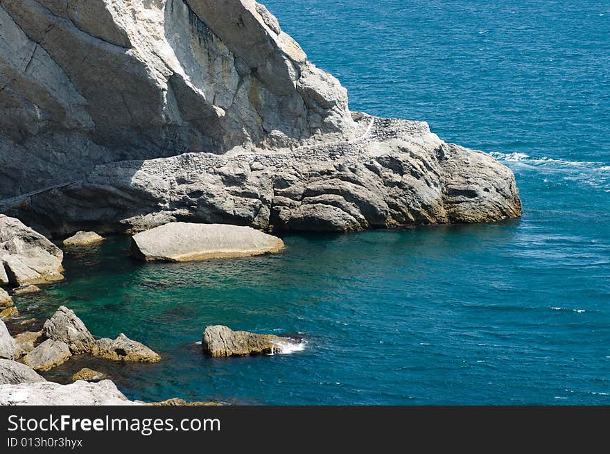 Landscape shot of hill and sea. Landscape shot of hill and sea