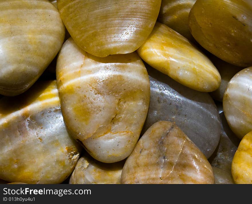 Pebbles under water ripples