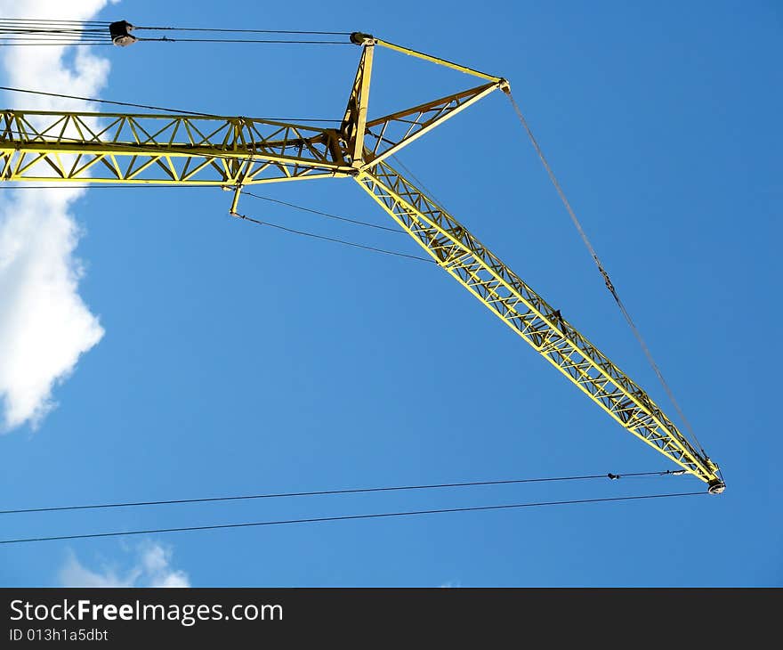 An old construction crane