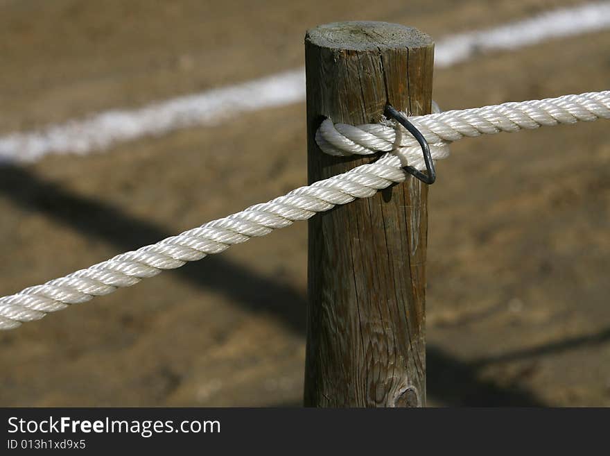 Rope in stick,cable,stick with rope tied. Rope in stick,cable,stick with rope tied