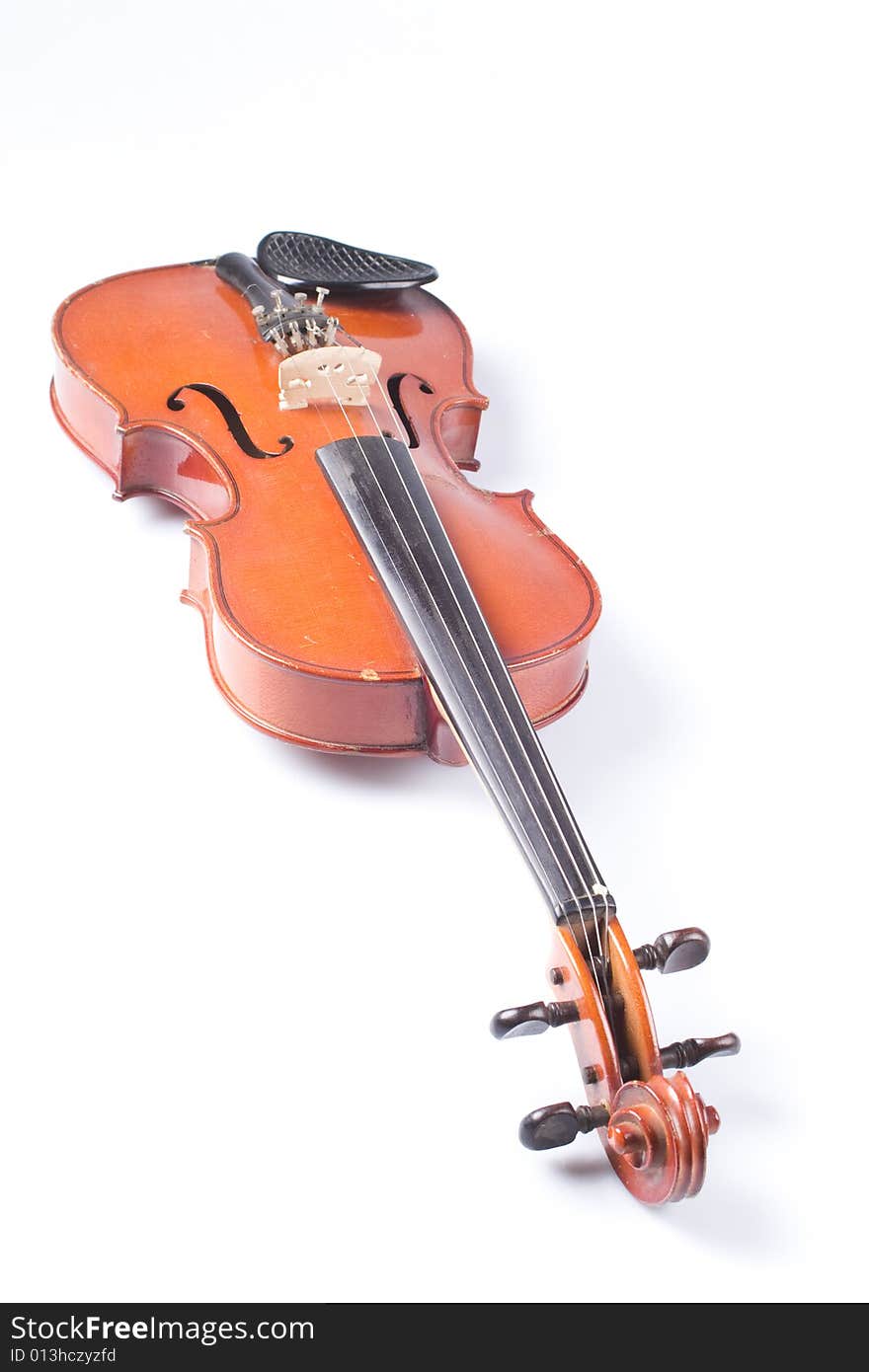 Violin isolated on white background