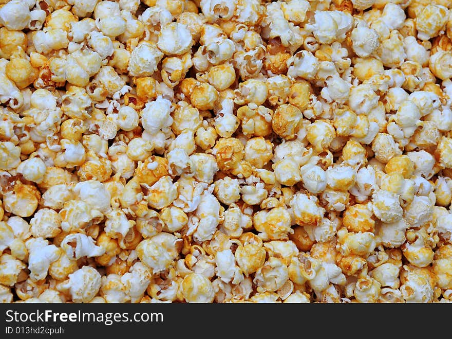 A shot of some delicious toffee popcorn