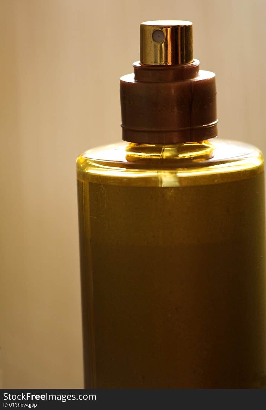 Bottle from perfume close up