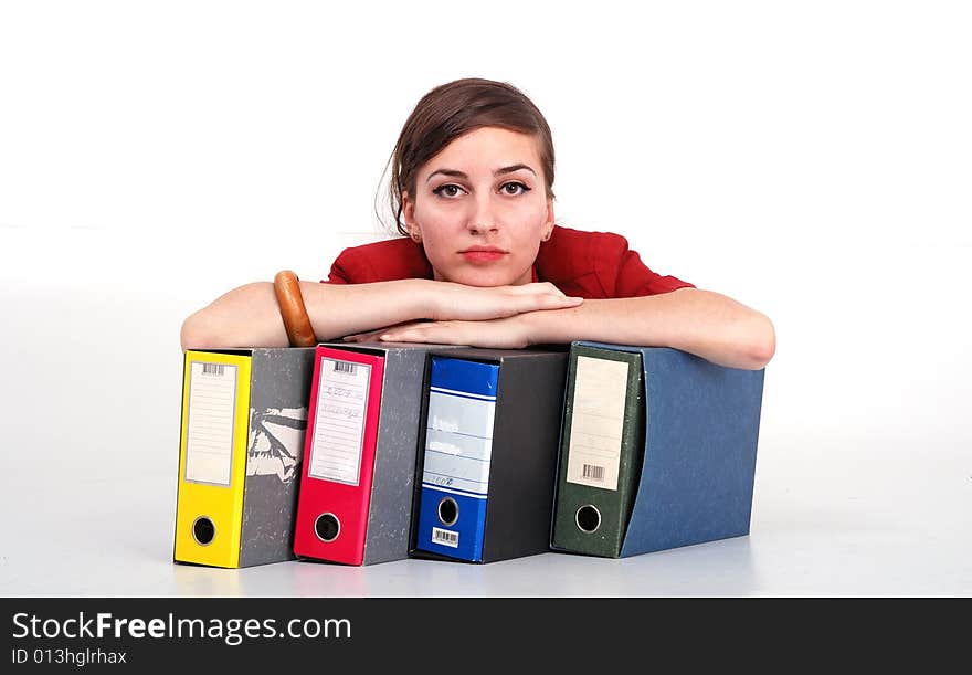 A young woman with registers