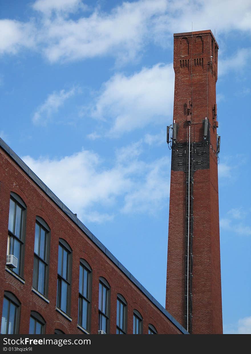 A very old brick chimney