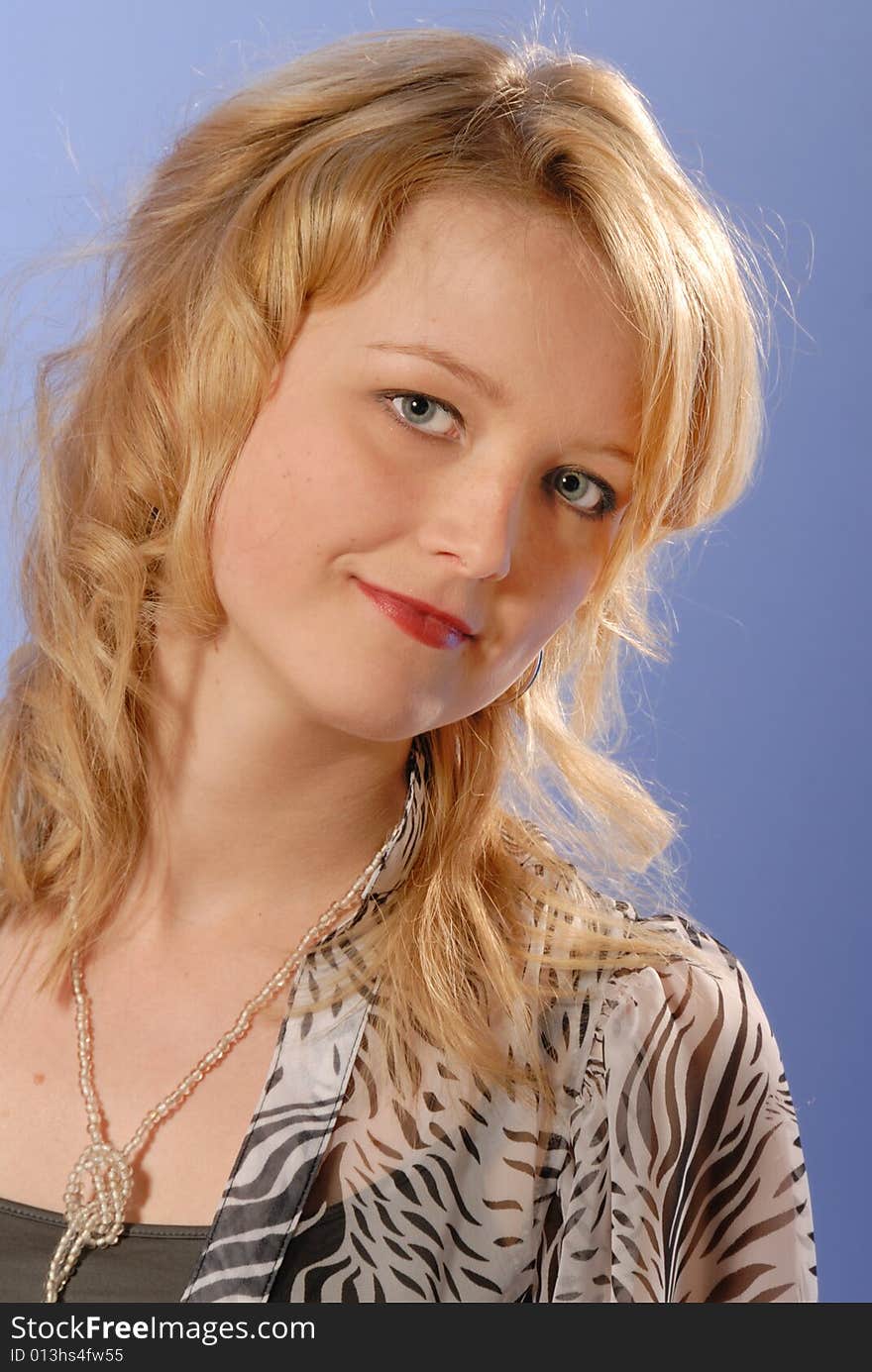 Close up portrait of cute young lady smiling. Close up portrait of cute young lady smiling