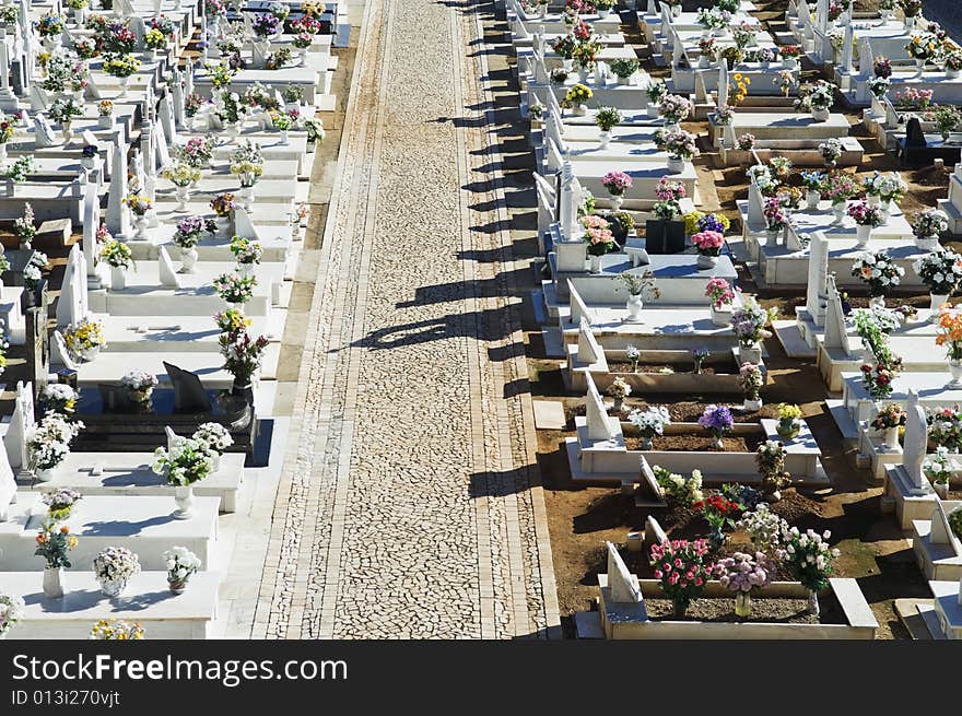 Catholic cemetery in Alentejo, Portugal