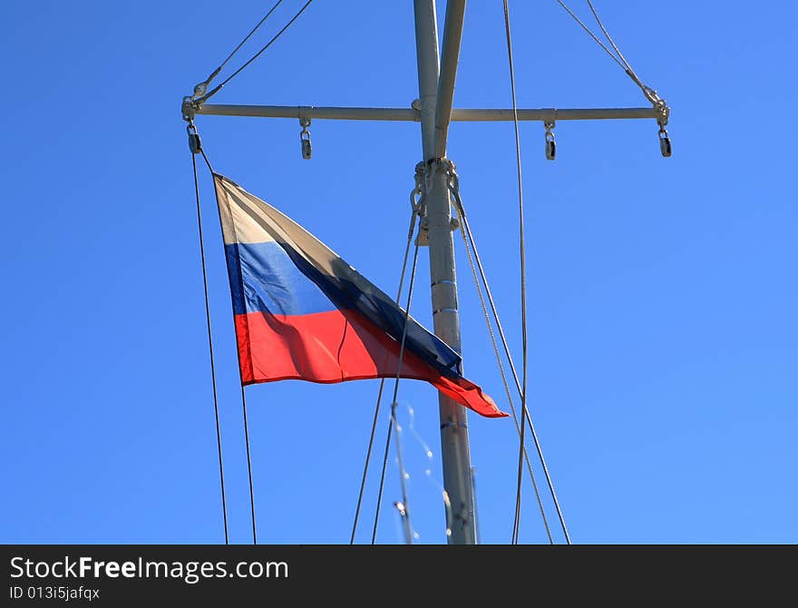 Flag of Russia waving in the wind