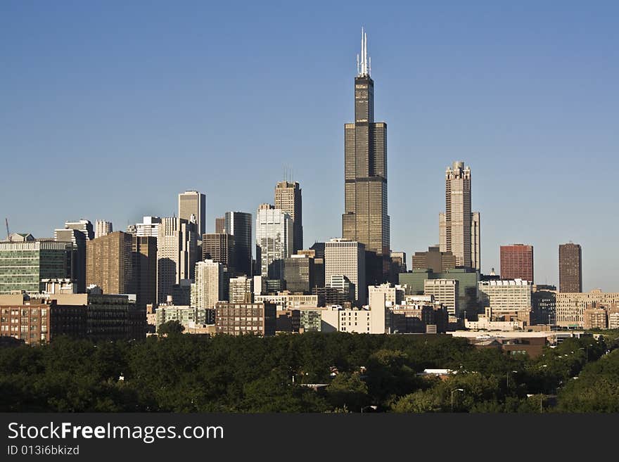 Chicago seen from west side