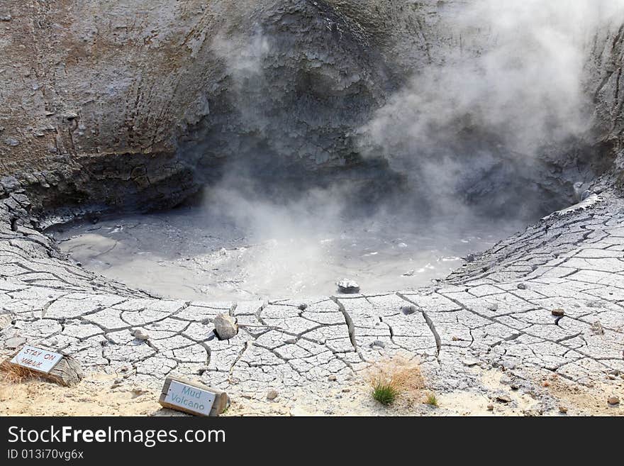 The scenery at Mud Volcano area in Yellowstone National Park