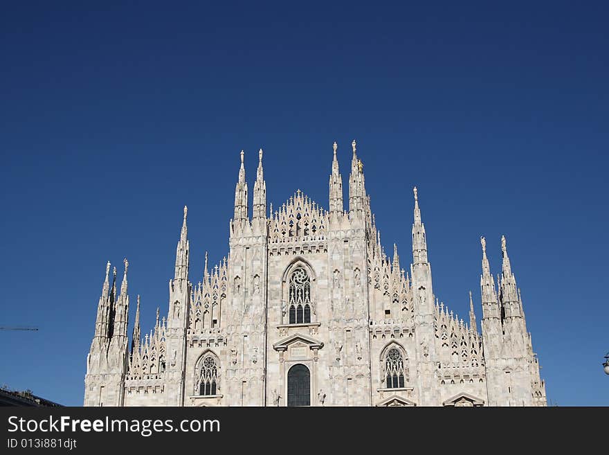 The Milan's Dome under a fantastic blue sky. The Milan's Dome under a fantastic blue sky