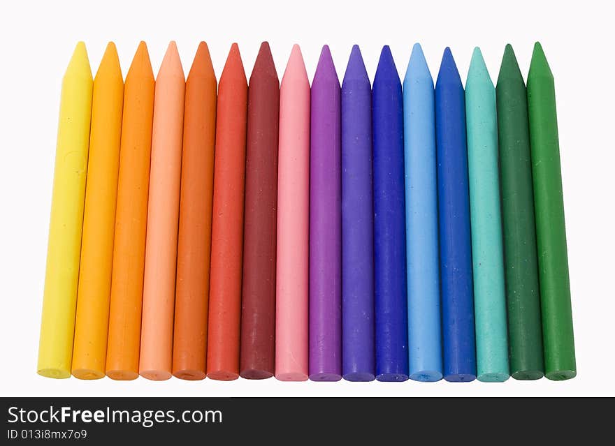 Differently colored crayons