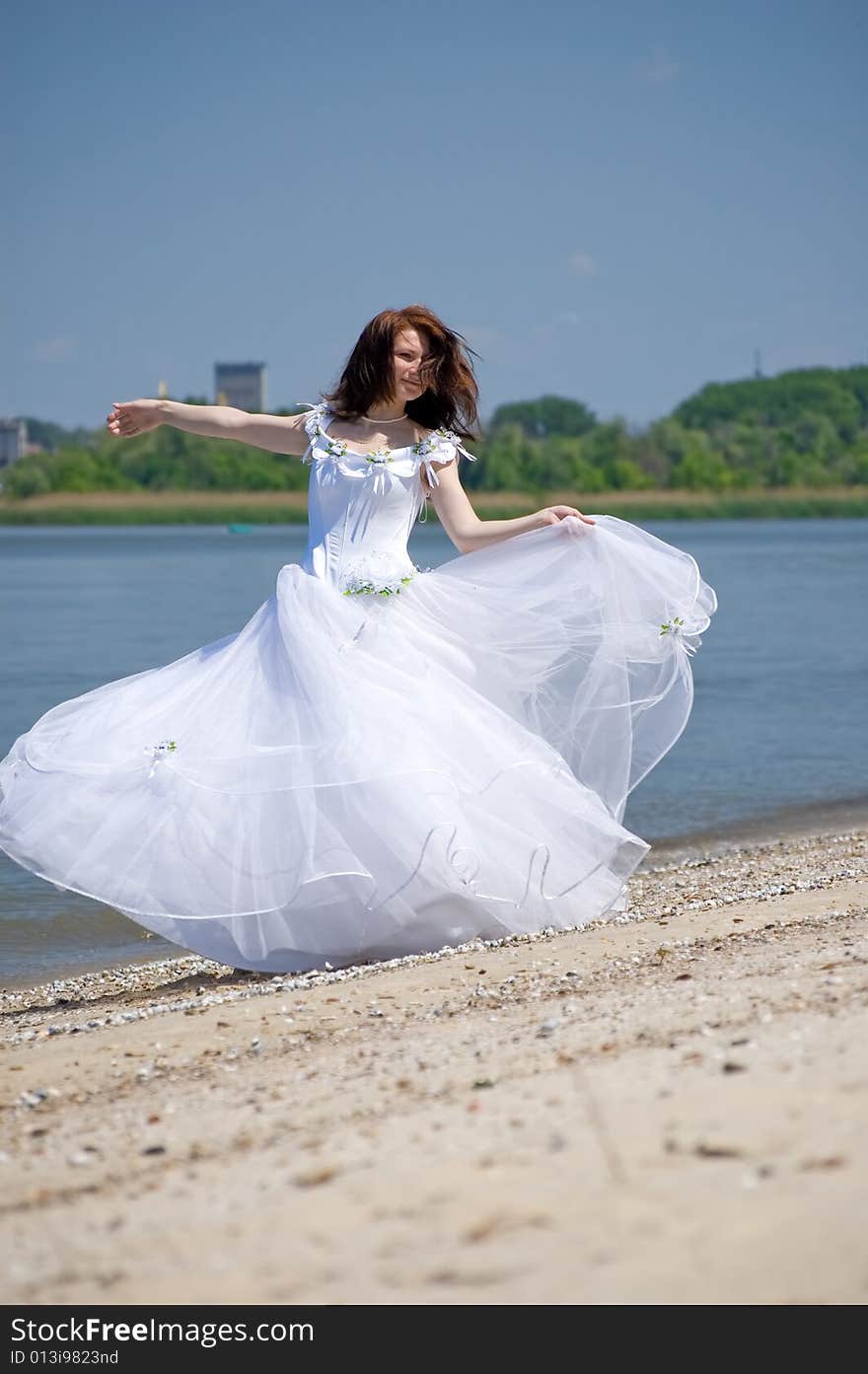 Bride on a beach