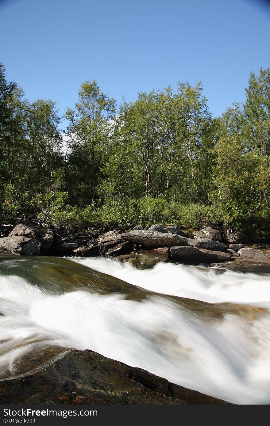 Flowing river, Abisko National Park in Sweden