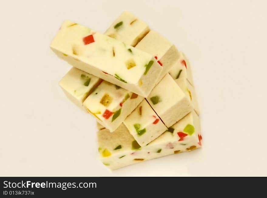 Fruit candy isolated on a white background