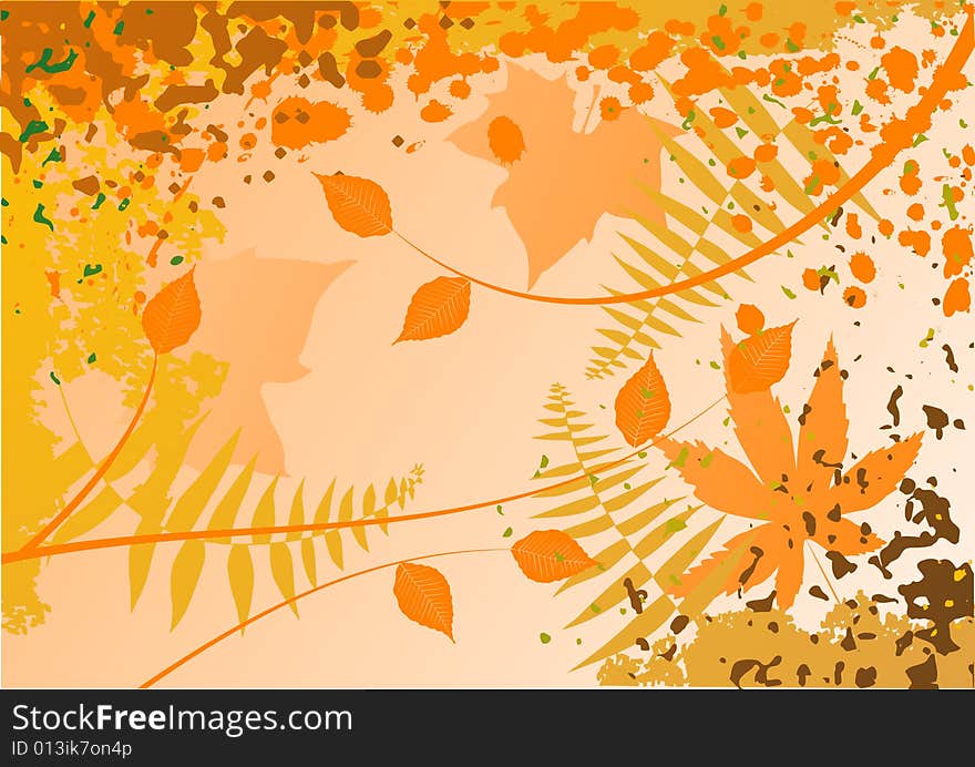 Autumn background, ornament, 2-d illustration