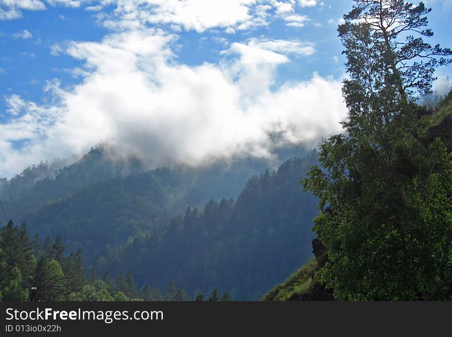 Rocks in clouds