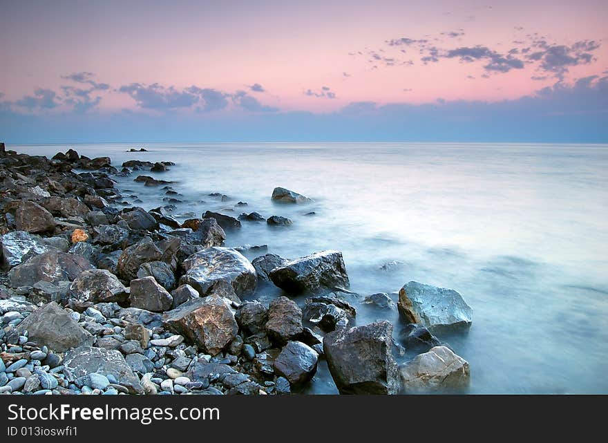 Evening palette on a coast of the black sea. Evening palette on a coast of the black sea