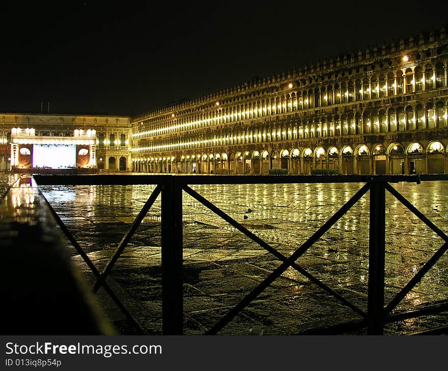 Piazza di San Marco in Venice by night