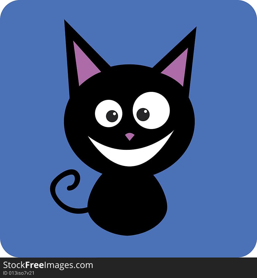 Black cat smiling