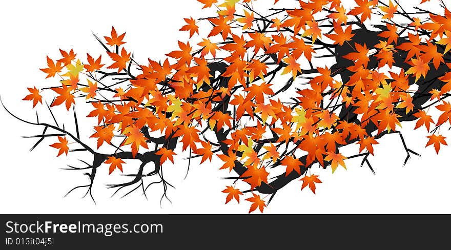 Abstract tree with autumn leaves  illustration