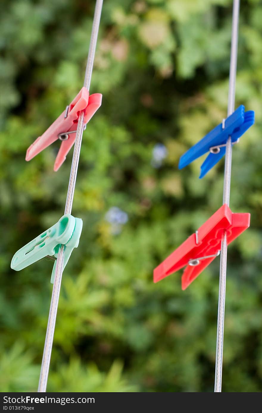 Laundry stave plastic colored clothespin