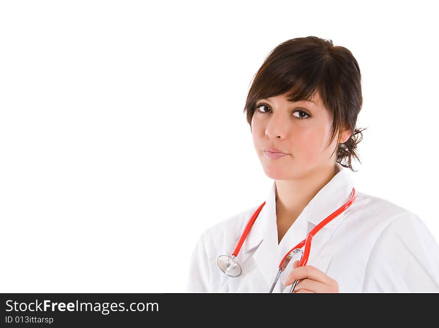 Young doctor at work with stethoscope