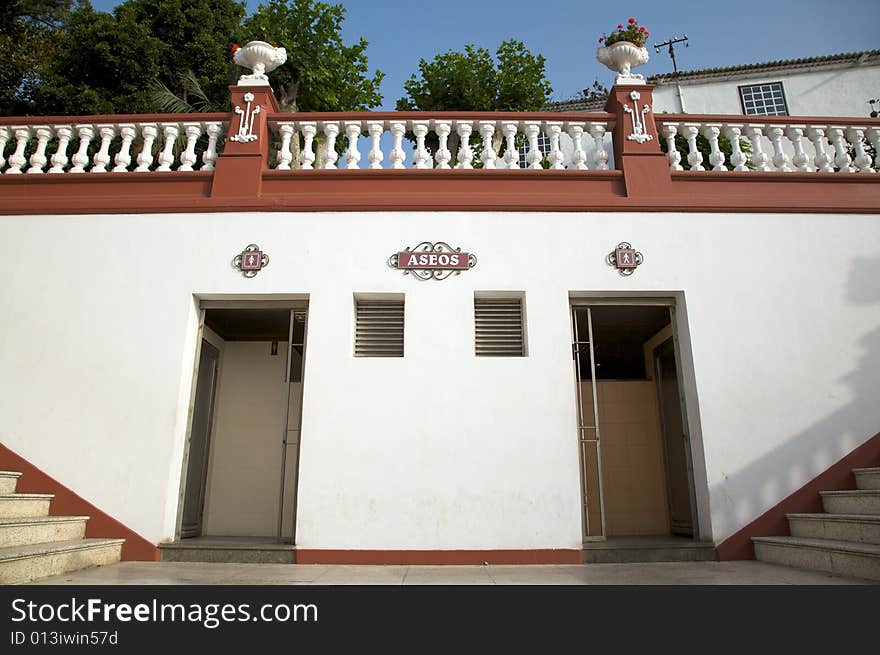 Retro toilet at icod city tenerife spain