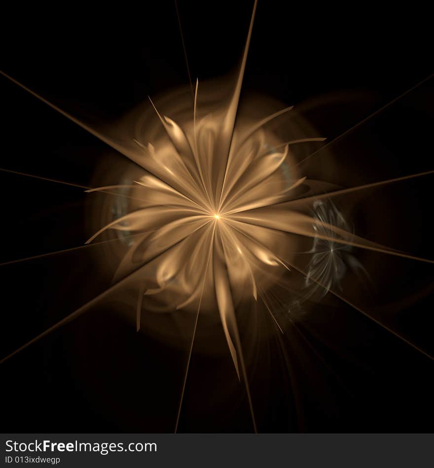 Abstract fractal image of a flowers bursting from a pod. Abstract fractal image of a flowers bursting from a pod